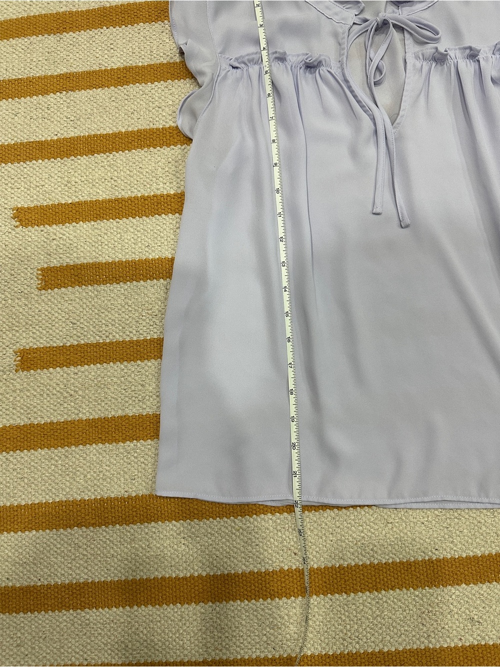 J. Crew Light Lavender Ruffle Tie-Neck Sleeveless Blouse - Picture 4 of 4